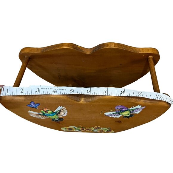 Hand-Painted Wooden Napkin/Mail Holder With Hummingbird Design - Picture 4 of 7